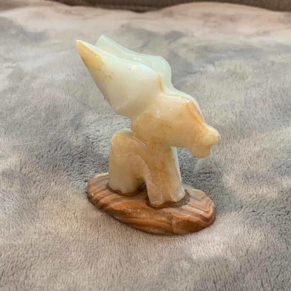 Vintage onyx/alabaster stone Donkey Pencil Holder for Desk